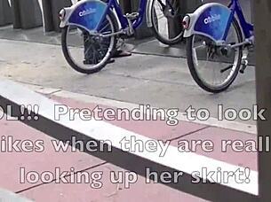 upskirt wife helena price flashes pussy in public, caught on cam