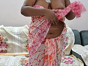 Look at this Indian bhabhi's natural tits on webcam!