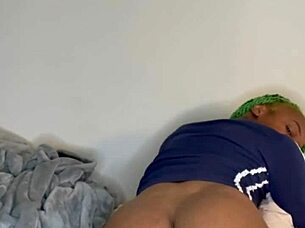 Humping my pillow after an intense gym session with big pussy lips