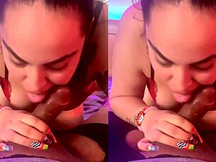 candy blows bbc in the hood with no hands, deepthroat sucking and cum in mouth 😏