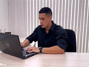 Petite blonde sells pussy for job to boss