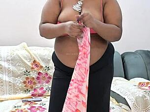 Look at this Indian bhabhi's natural tits on webcam!