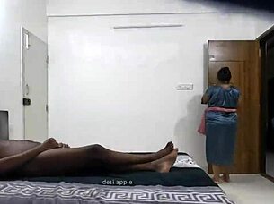 maid samantha gets flashed a hard cock in the house