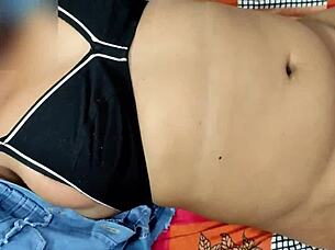 Indian brother-in-law fucks sister-in-law's tight pussy with anal cumshot