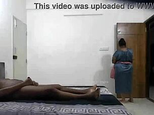 maid samantha gets flashed a hard cock in the house