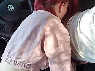 Rose feels intense emotions during intimate adventure with blowjob and cowgirl in car