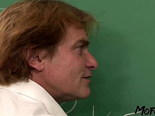 check out this blonde amateur getting a huge facial in her classroom