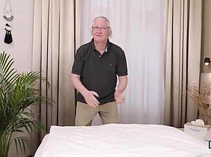 grandpa and the pretty topmodel have a sexy outdoor encounter