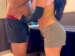 hot sexy bhabhi gets holi colors and gives best service