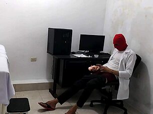 doctor treats cute patient then relaxes privately