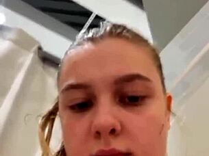 Fingering Shaved Pussy Outdoors In Public