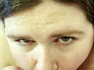 sexy bbw poppy cohen sucking big cock pov, showing tits and ass in casual scene