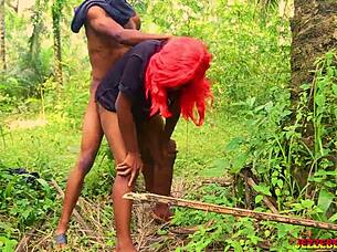 naughty college babe with roommate in the bush during excursion.