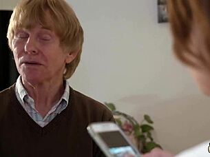 A super hot teen 18+ delivers a perfect blowjob to her old grandpa, then lets him fuck her pussy hardcore, licking her clit until she cums, finally swallowing his cumshot.