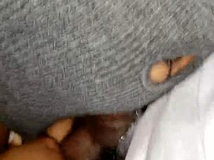 sloppy blowjob on balcony with big black cock