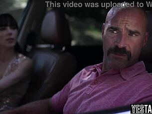 suspicious stepfather fucks his stepson's big ass teen gf outdoors 😏