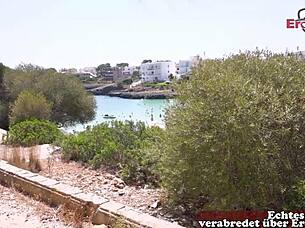 I Watch This Hot German Milf Get Fucked Outdoors, Natural Tits And All.