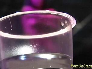 Cock sharing show on public stage