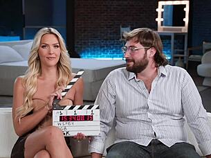 Hubby watches horny wife Sienna Rae get double penetrated