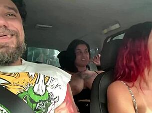 Beautiful tattoos on a pretty face in a hot scene in the park