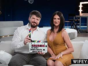 Hubby watches horny wife Sienna Rae get double penetrated