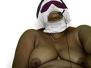 Black Indian maid masturbating and moaning with creampie 😍