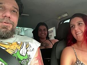 Beautiful tattoos on a pretty face in a hot scene in the park