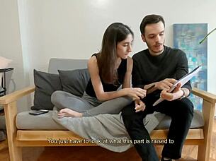 college student interviews her studying partner in bedroom