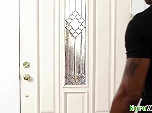 Asian Cutie Petite Busty Masseuse Covered in Sexy Tats Gives Black Client Nuru Massage - Isiah Maxwell Linda Lan