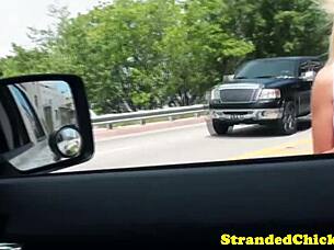 Real Hitchhiker Buffs Driver's Knob With Intense Passion Outdoors