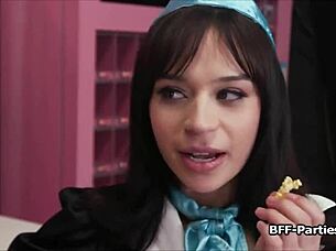 waitresses share a big dick at their workplace