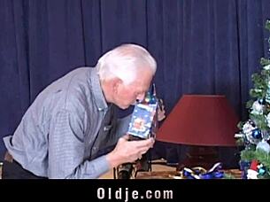 grey old man gets a real doll to fuck for christmas?