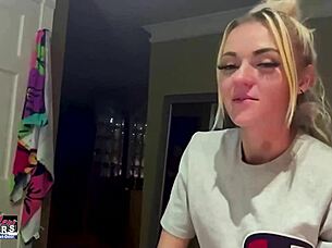 petite mature blonde sassy rubs nipples and fingers twat 😍