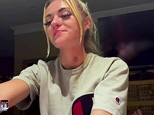 petite mature blonde sassy rubs nipples and fingers twat 😍