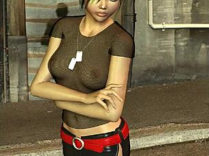 3d shemale in miniskirt and boots ready to party