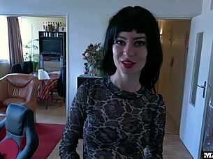 French goth girl loves rough fucking and anal cumming