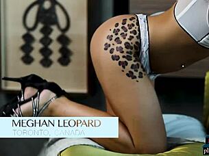 Petite Milf Beauty Meghan Leopard Strips Naked for Playboy Playtime