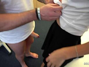 student records classroom activity with german teacher using iphone