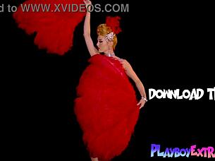 Skinny Big Boobed Blonde Milf Miranda Shining In Slutty Burlesque Costume