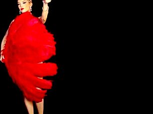 Skinny Big Boobed Blonde Milf Miranda Shining In Slutty Burlesque Costume