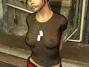 3d shemale in miniskirt and boots ready to party