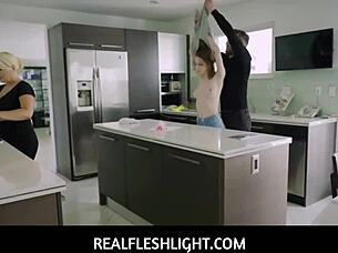 realfleshlight teen step daughter anytime freeuse in kitchen