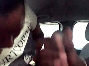 ebony woman gives public oral in car
