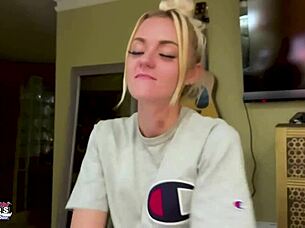 petite mature blonde sassy rubs nipples and fingers twat 😍