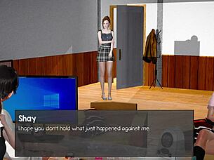 Let's play the headmaster's fantasy with big tits and shaved pussy, part 3