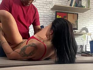 Lana love endures intense double penetration with monster cocks in her ass