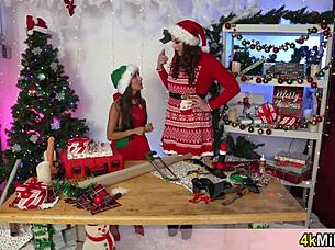 Beautiful MILF goddess Freya tests strapon with cute teen stepdaughter