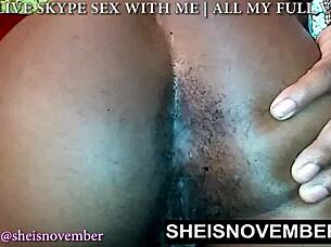 Does Msnovember's Tiny 18+ Hairy Asshole Get Toyed While She Pleases Her Ebony Pussy?