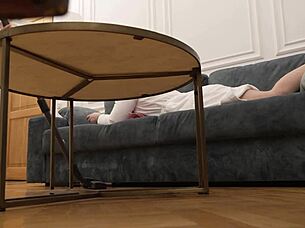 Hey, I spotted the camera and surrendered to him on the sofa, moaning loudly during muff diving