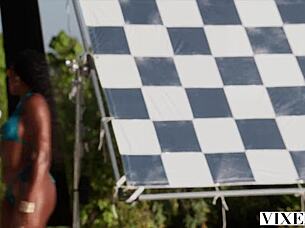 busty babe gives her boyfriend a sloppy blowjob